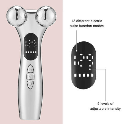 2023 EMS Pulse Neck Face Massager Roller 4D Facial Lifting Machine anti Aging Wrinkle Removal Dark Circles Eye Care Beauty Tool