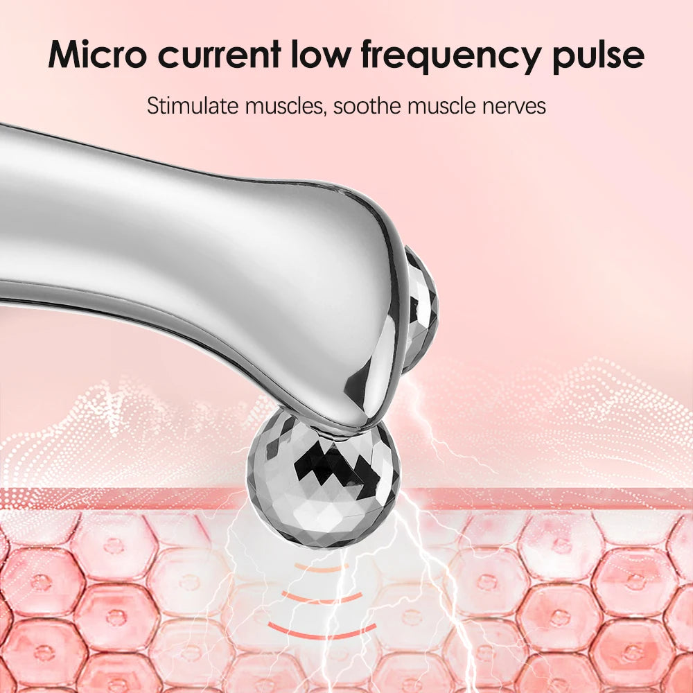 2023 EMS Pulse Neck Face Massager Roller 4D Facial Lifting Machine anti Aging Wrinkle Removal Dark Circles Eye Care Beauty Tool