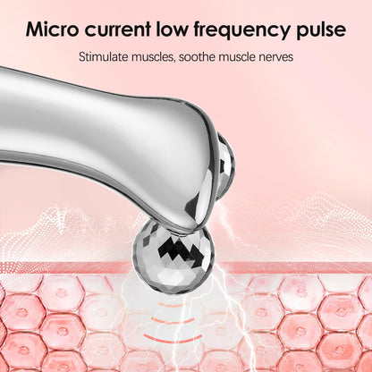 2023 EMS Pulse Neck Face Massager Roller 4D Facial Lifting Machine anti Aging Wrinkle Removal Dark Circles Eye Care Beauty Tool