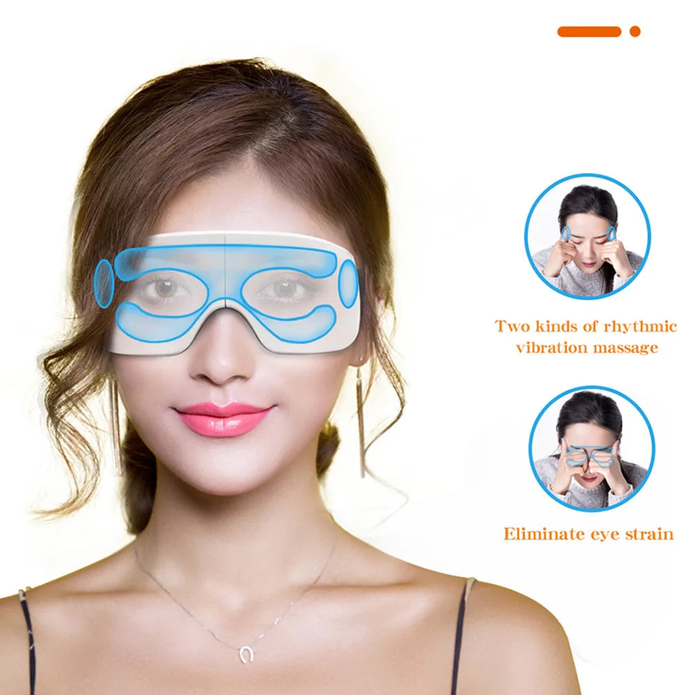 Smart Electric Eye Massager Air Pressure Hot Compress Massage Glasses Foldable Bluetooth Music Eyes Massage USB Rechargeable